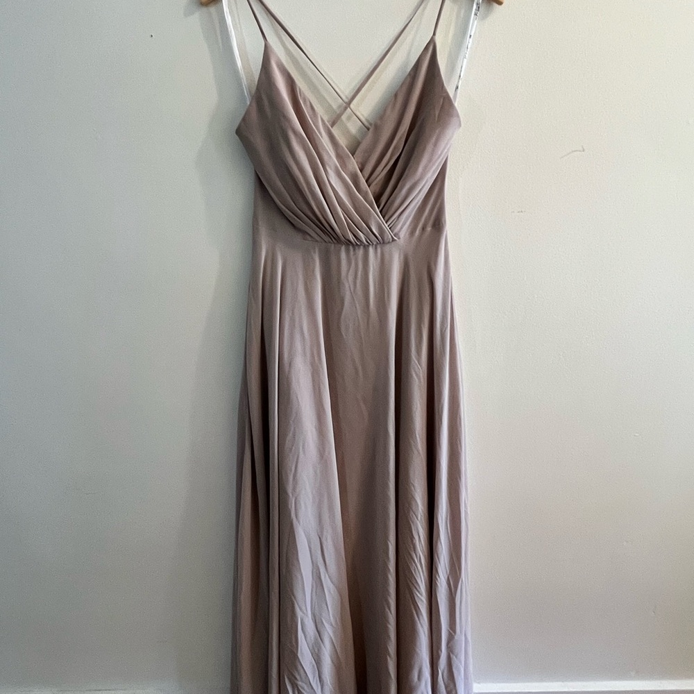 Elegant Tan Maxi Dress